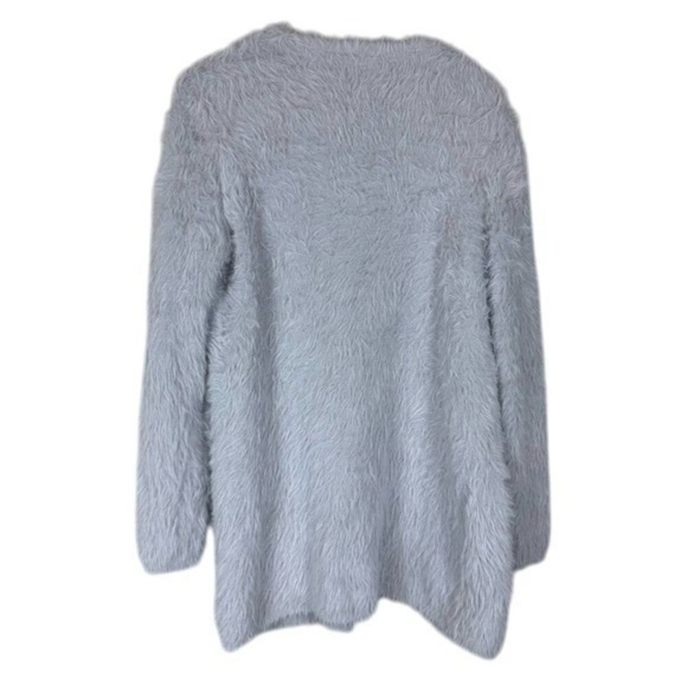 Free People Fuzzy Eyelash Knit Open Front Cardigan in Silver Cloud Cozy Size XS - Picture 4 of 5
